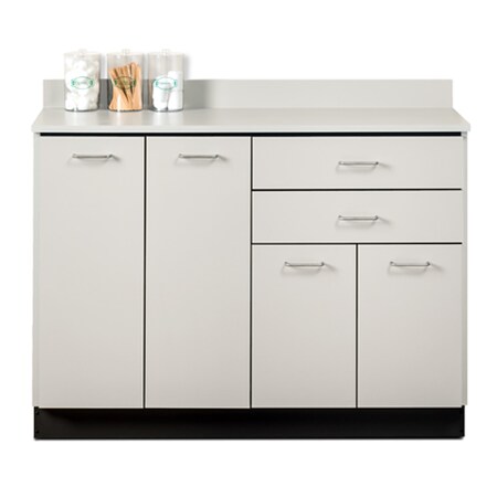 Clinton Cabinet w/ 4 Doors & 2 Drawers, Maple Top, Dark Cherry Cabinet 8048-0MP-1DC
